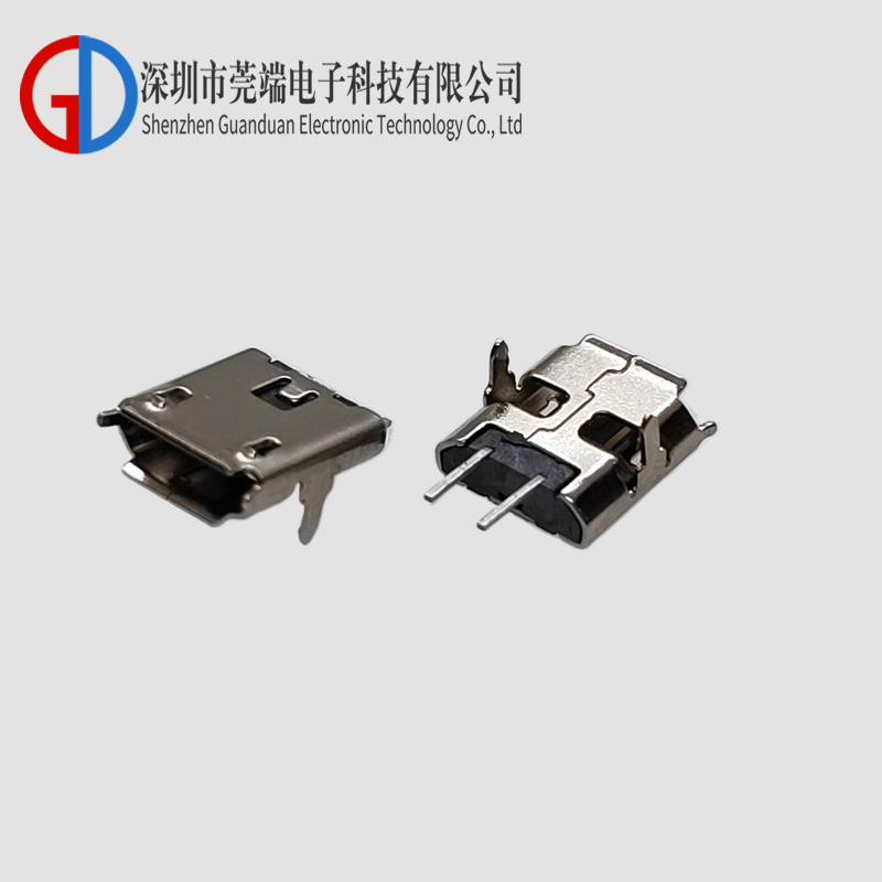 MICRO母座2P 180度卷边