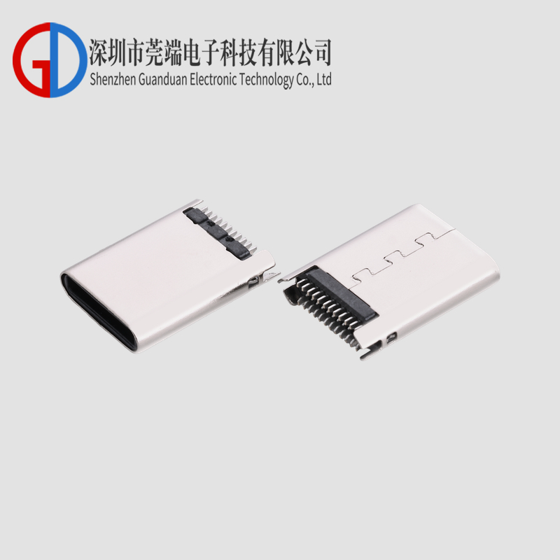 TYPE C公头24P夹板铆合插针单头