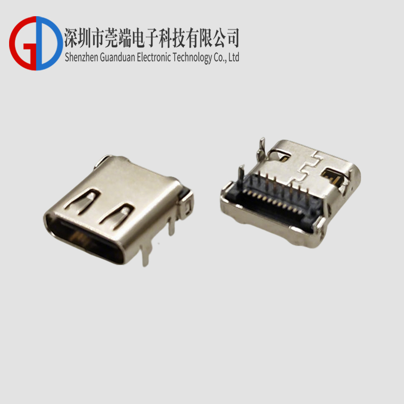 TYPE C母座24P有柱SMT+DIP半包