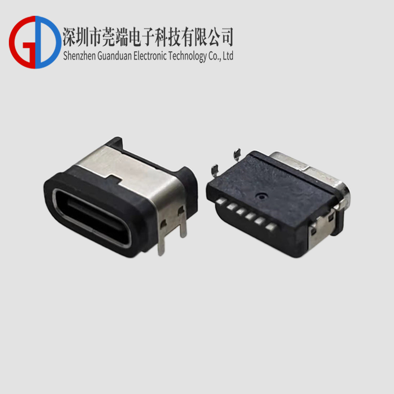 TYPE C母座6P沉板四脚 防水款